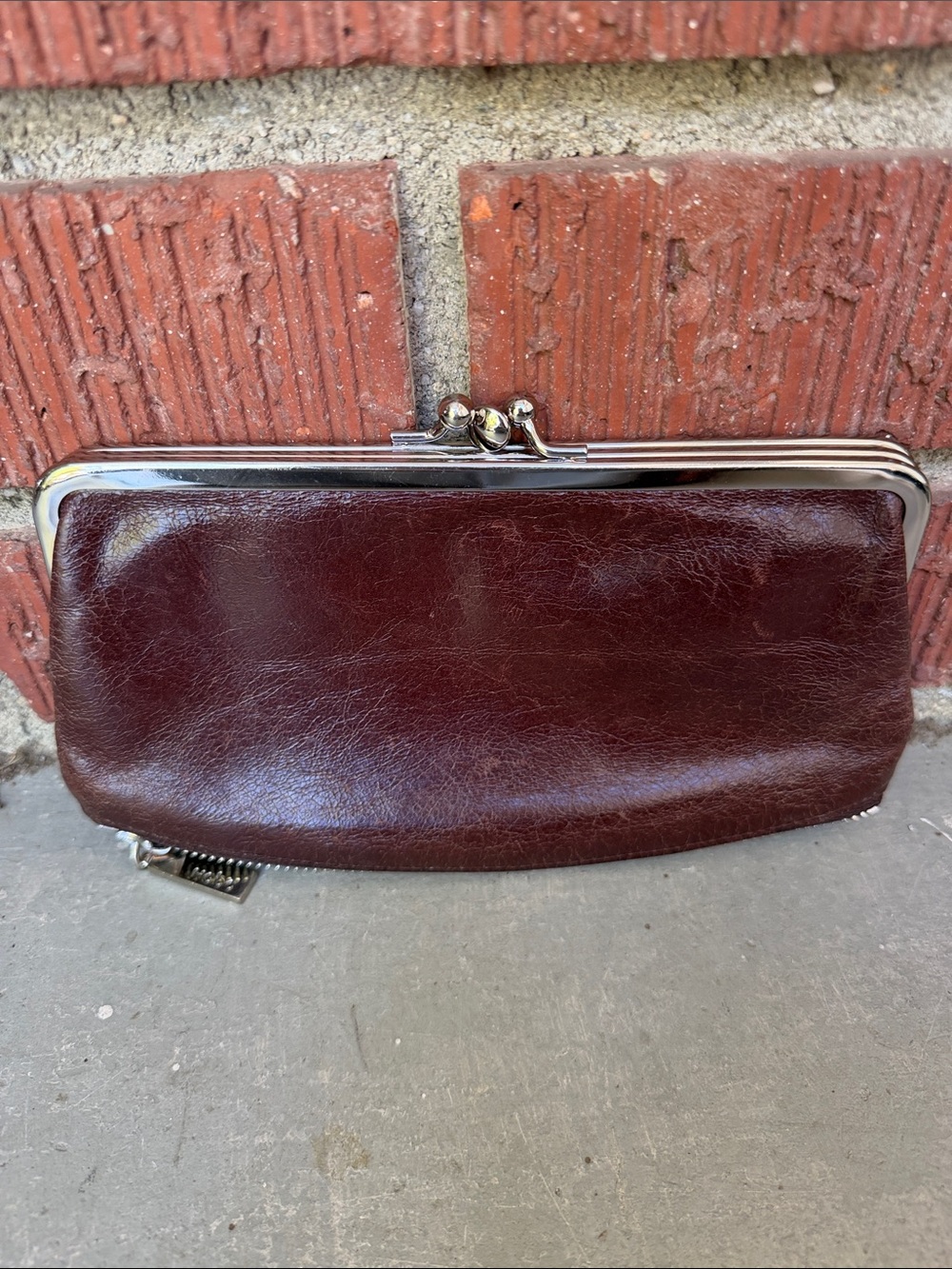 HOBO Mavis Kisslock Chocolate Clutch